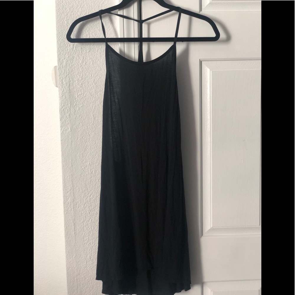 Black Long Racerback Tank Top